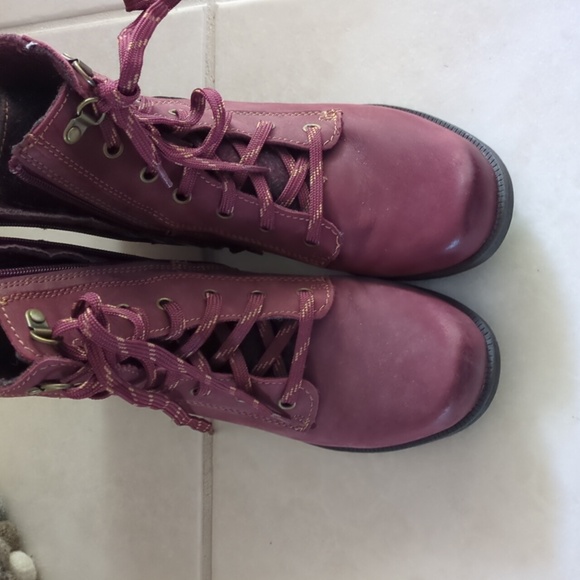 Earth Origins Women's Leather Burgundy Laced Up Boots Sz Us 7 - Picture 5 of 6